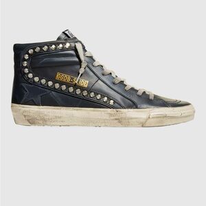 Golden Goose slide mid-top leather stud sneaker